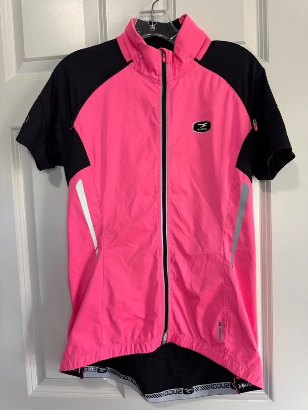 SUGOi RS120 Short Sleeved Cycling Jacket Full Zip Pink Black 73202F Womens Large